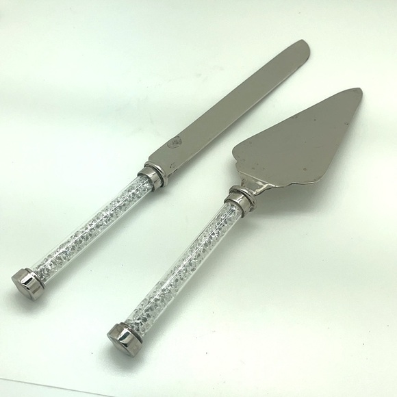 ZGALLERIE silver diamond cake knife and server. - Picture 4 of 7